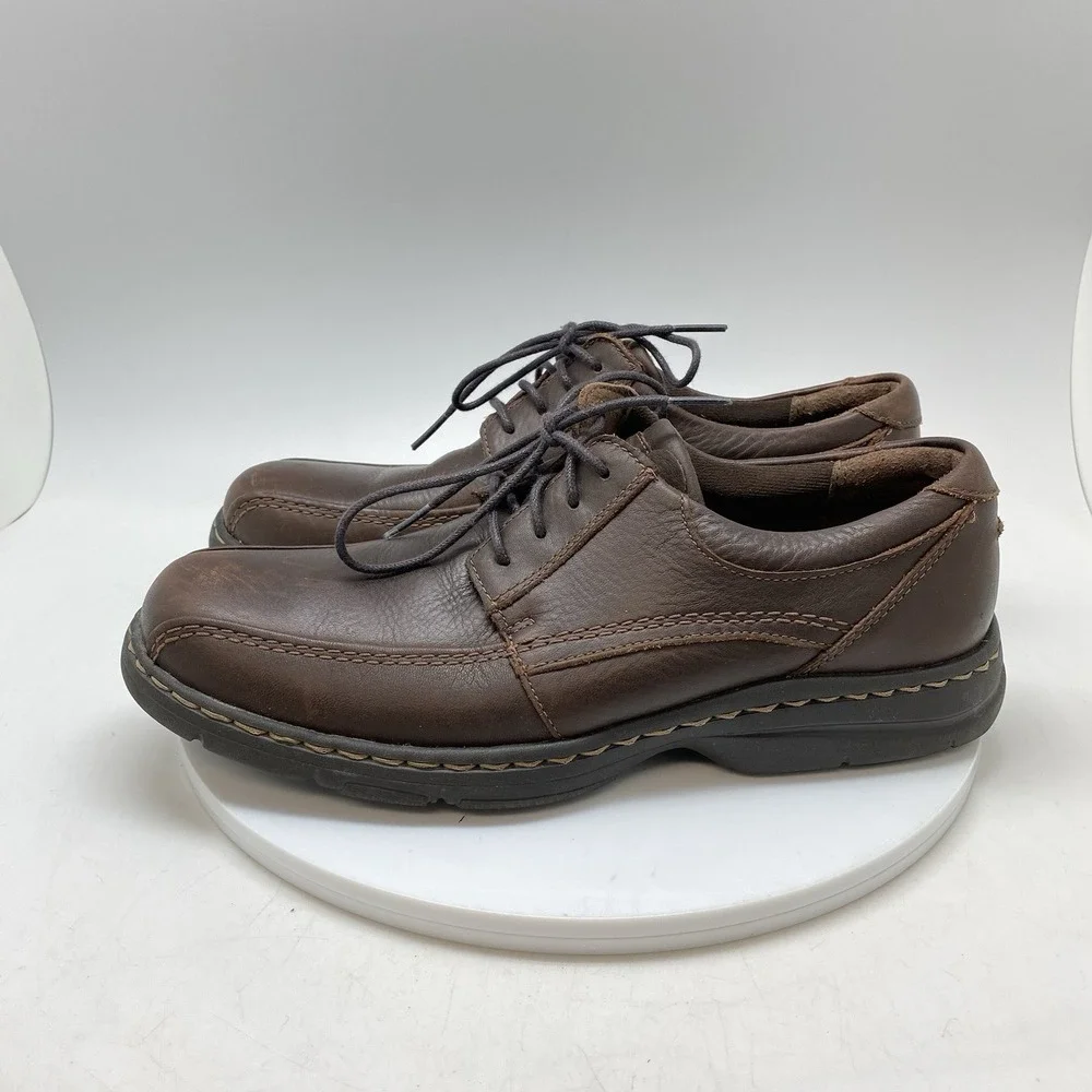 Dunham Shoes Mens 9 D‎ Brodrick Lace Up Brown Leather DAA04BR Casual Preppy